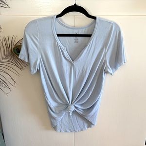 American Eagle Soft & Sexy Rib T Shirt Notch Neck